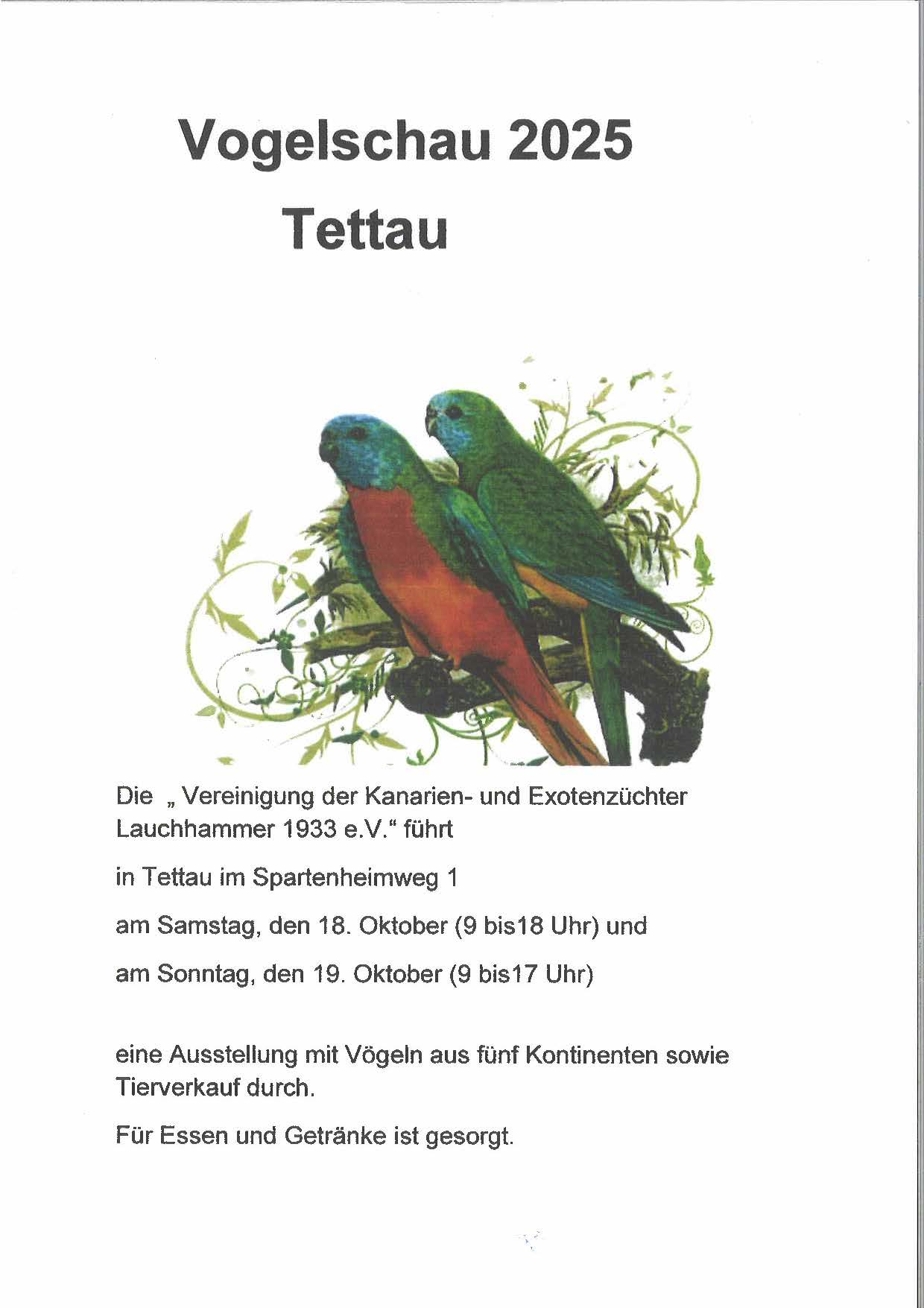 Tettau Kreisschau Geflügel Tettau 2025